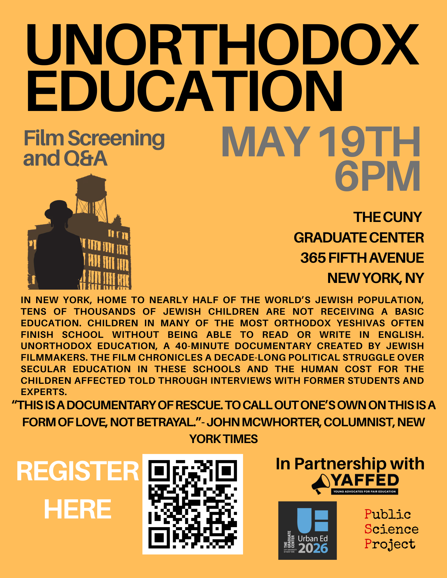 Unorthodox Education Film Screening and Q&A